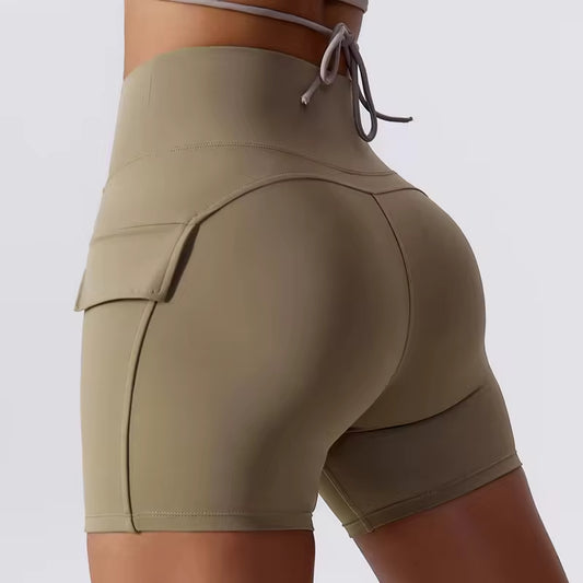 Customize Designs Women'S Nylon plus Size Biker Workout Shorts with Phone Pockets Push up Bum Bottoms